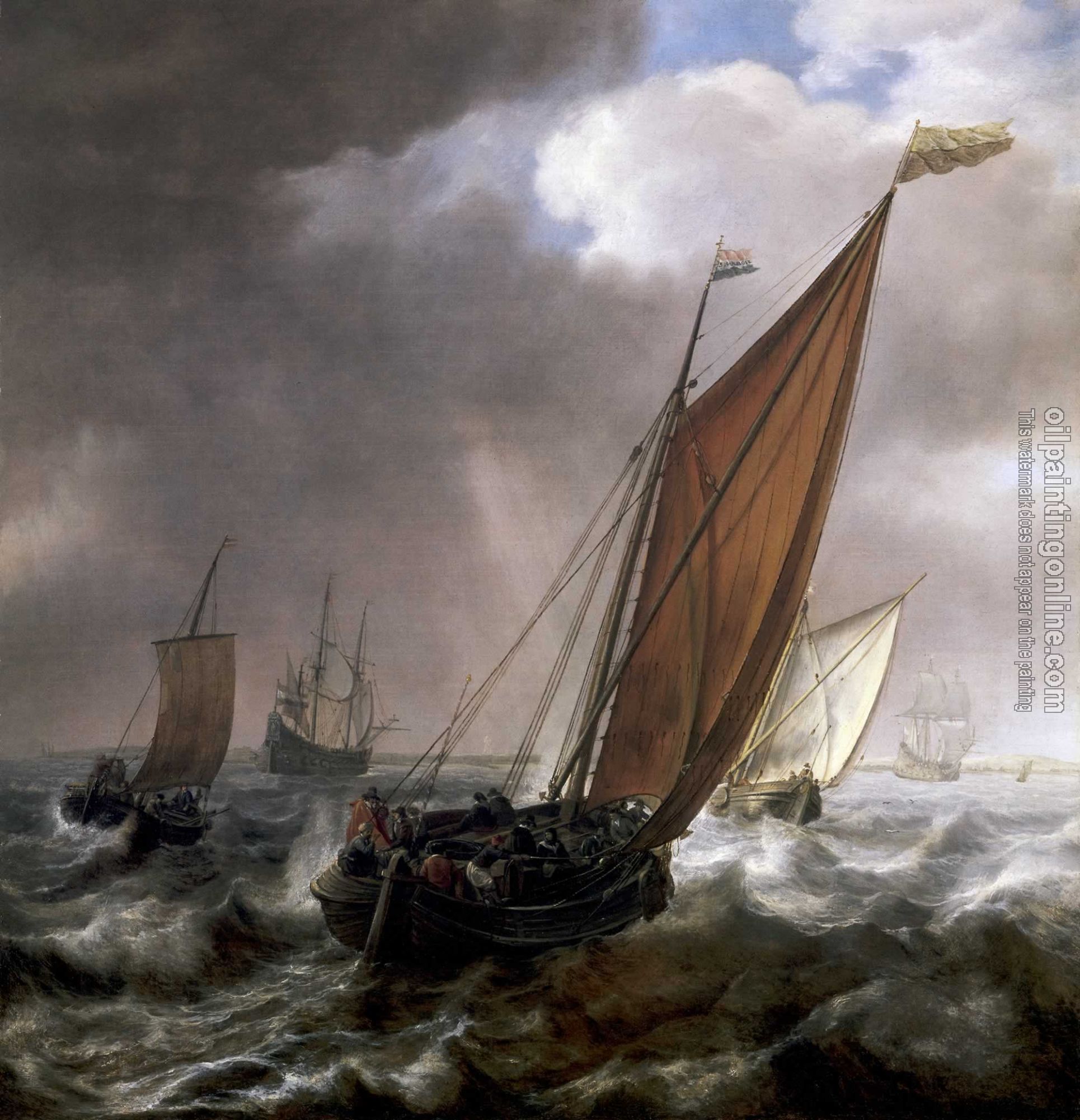 Vlieger, Simon de - A Dutch Ferry Boat Before a Breeze